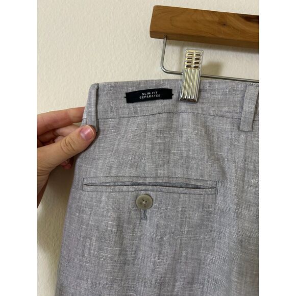 Joseph Abboud Men's 100% LINEN Dress Pants Slim Fit Size 34x34 light Grey NEW‎ - Picture 5 of 9